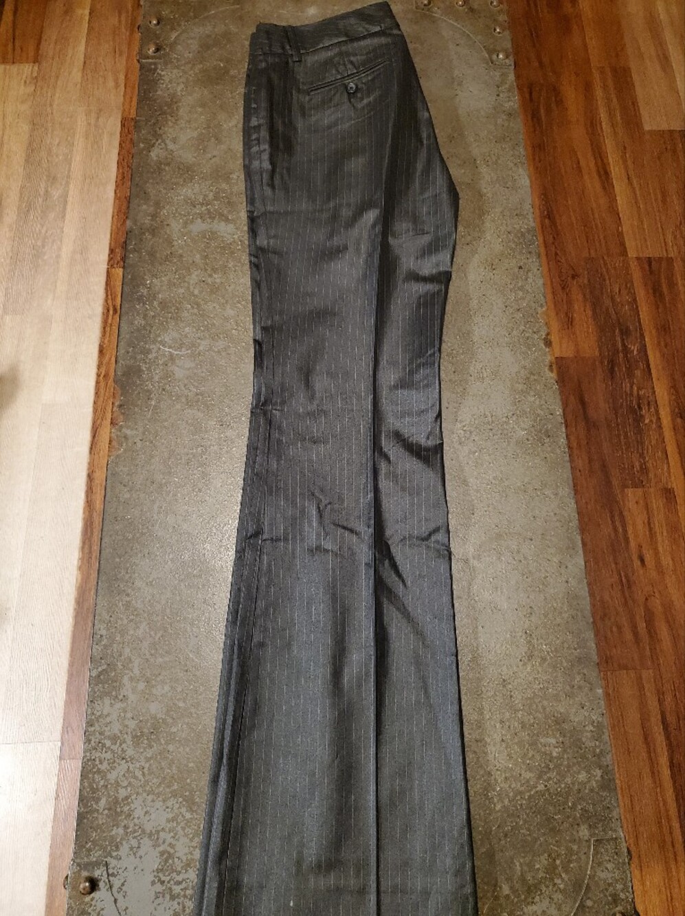Express Stylist Gray Pinstripe Women's Dress Pants - Picture 4 of 4